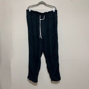 H&M Navy Blue Cropped Lyocell Pants